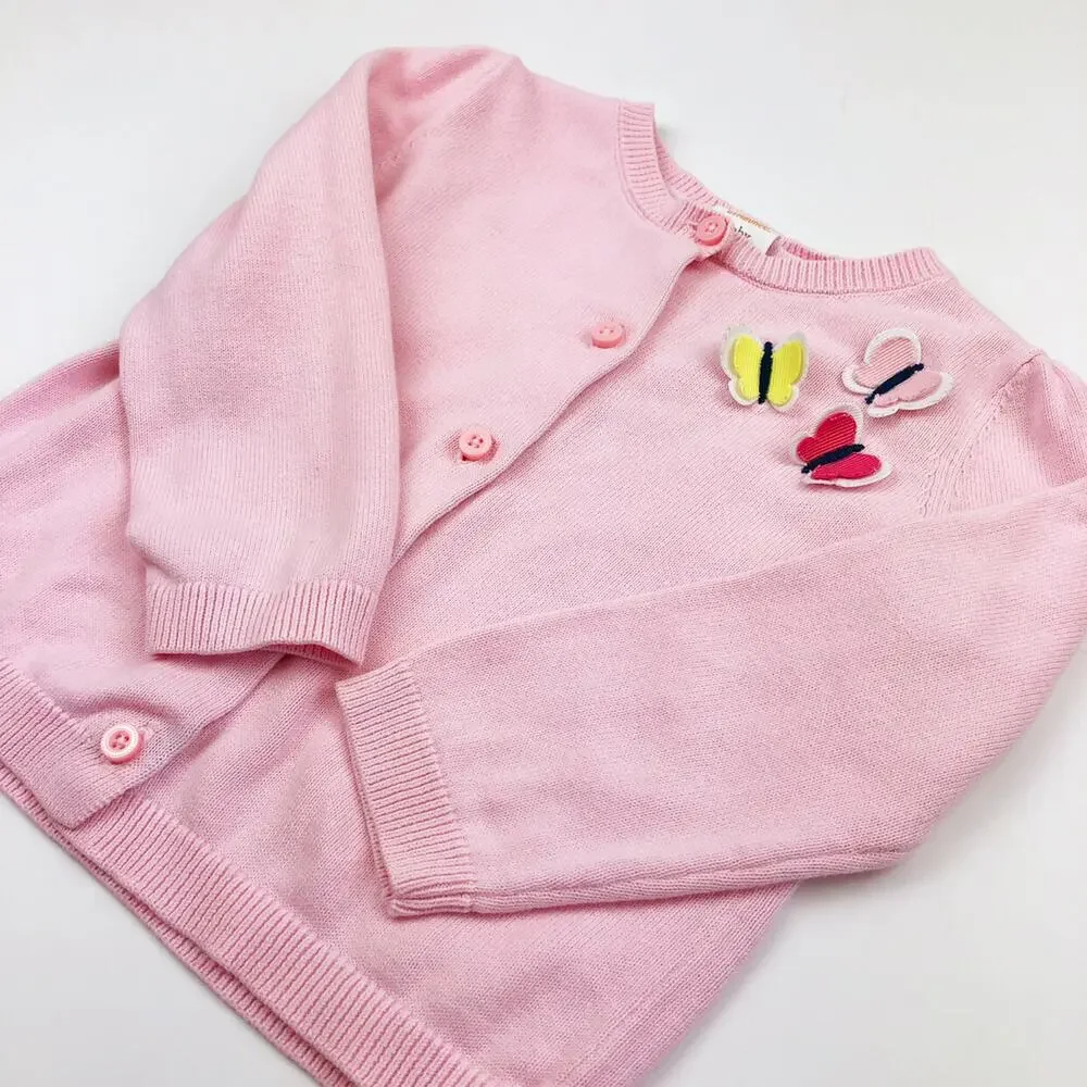 Gymboree Pink Butterfly Cardigan Sweater Size 18-24 Months